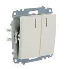 Выключатель ABB Cosmo, двухклавишный, с подсветкой, белый, 619-010200-203