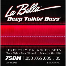 Комплект струн для бас-гитары с черным нейлоном  La Bella 750N 050-105