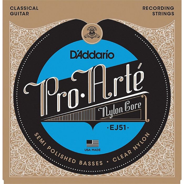 Струны для классической гитары D'Addario EJ51 Pro-Arte, полир. басовые струны, сильное натяжение   1