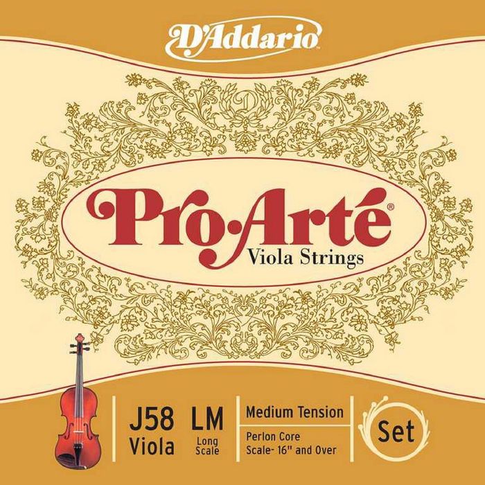 Комплект струн для альта D'Addario J58-LM Pro-Arte большого размера, среднее натяжение