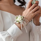Цветок на руку для подружек невесты «Роза», на резинке, айвори - фото 5081797