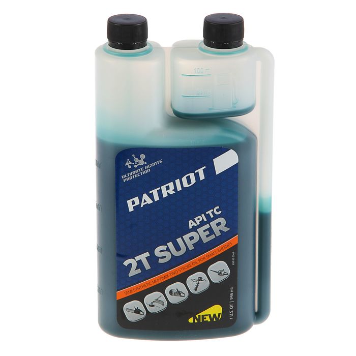 Масло PATRIOT SUPER ACTIVE 2T, 0.946 л, полусинтетическое, с дозатором