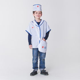Карнавальный костюм "Скорая помощь", халат, головной убор, сумка, рост 110-122 см, 4-6 лет