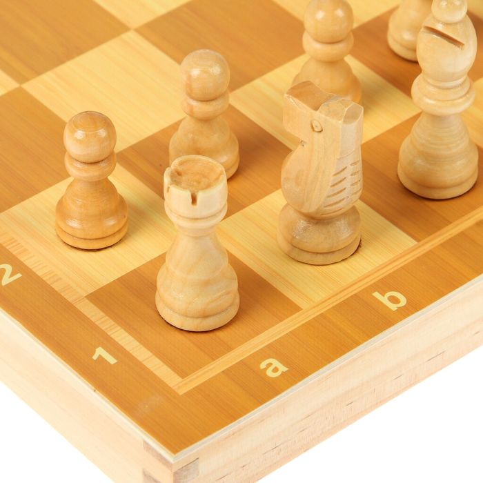 Игра настольная «Шахматы» деревянные, поле складное 34х34 см