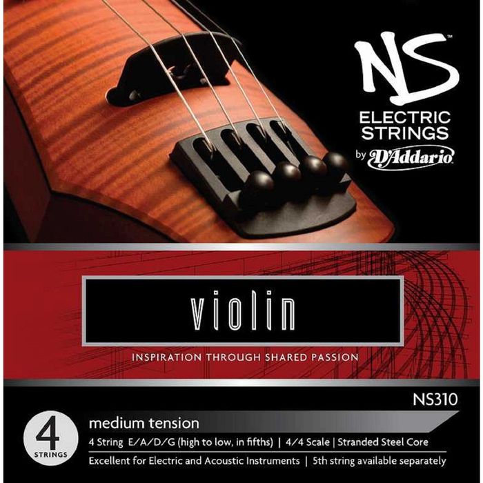 Комплект струн для электроскрипки D'Addario NS310 NS Electric размером 4/4, среднее натяжение   1758