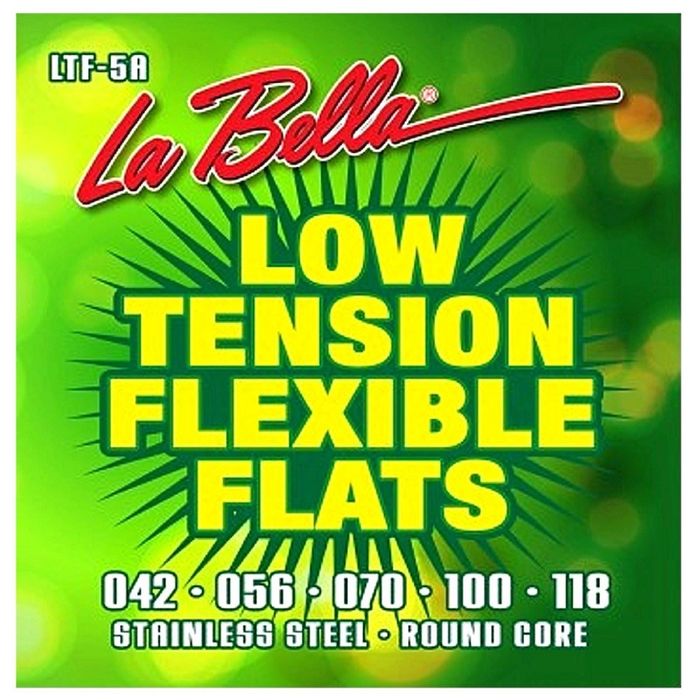 Комплект струн для 5-струнной бас-гитары La Bella LTF-5A Low Tension Flexible Flats