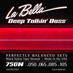 Комплект струн для 5-струнной бас-гитары La Bella 750N-B Black Nylon Tape Wound