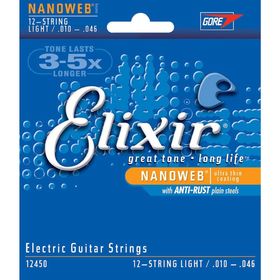 Комплект струн для 12-струнной электрогитары Elixir 12450 NANOWEB