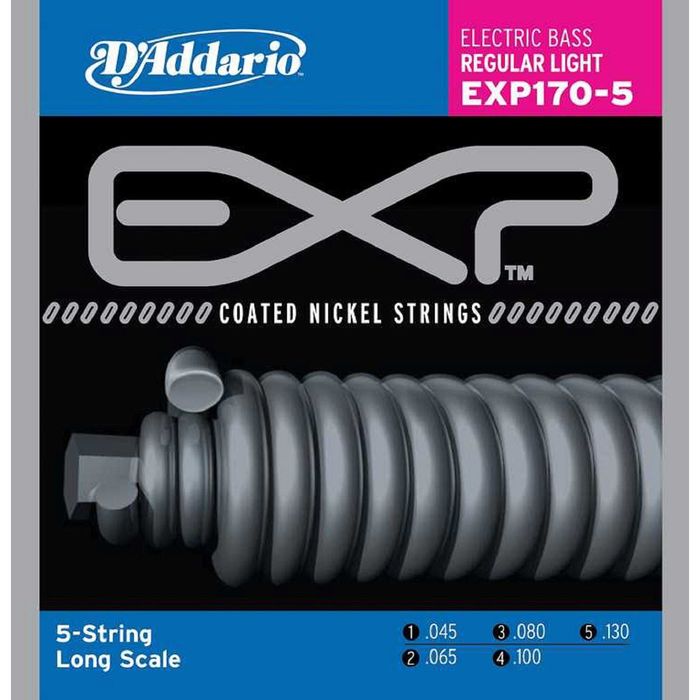 Комплект струн для 5-струнной бас-гитары D'Addario EXP170-5 Coated