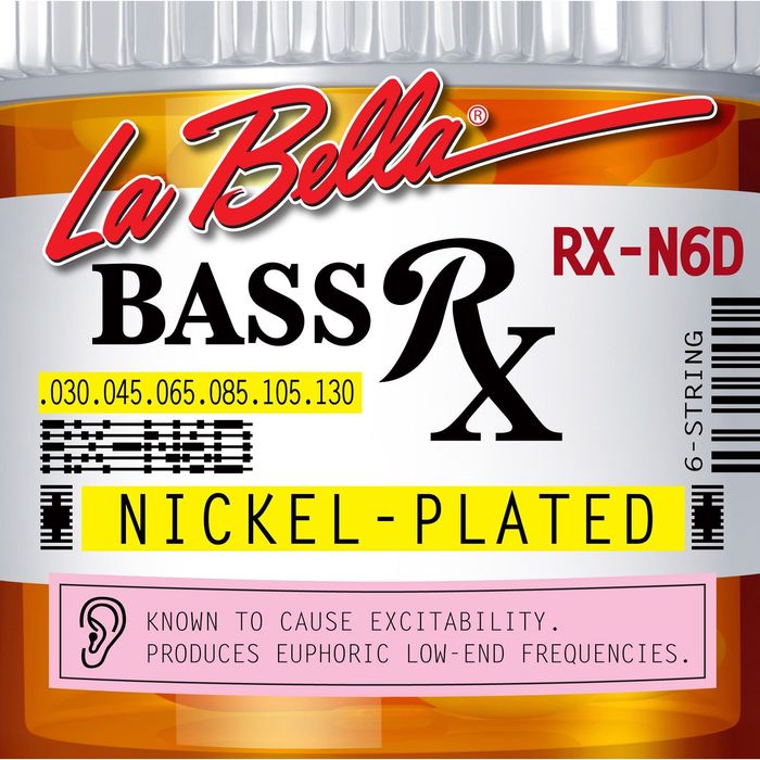 Комплект струн для 6-струнной бас-гитары La Bella RX-N6D RX – Nickel