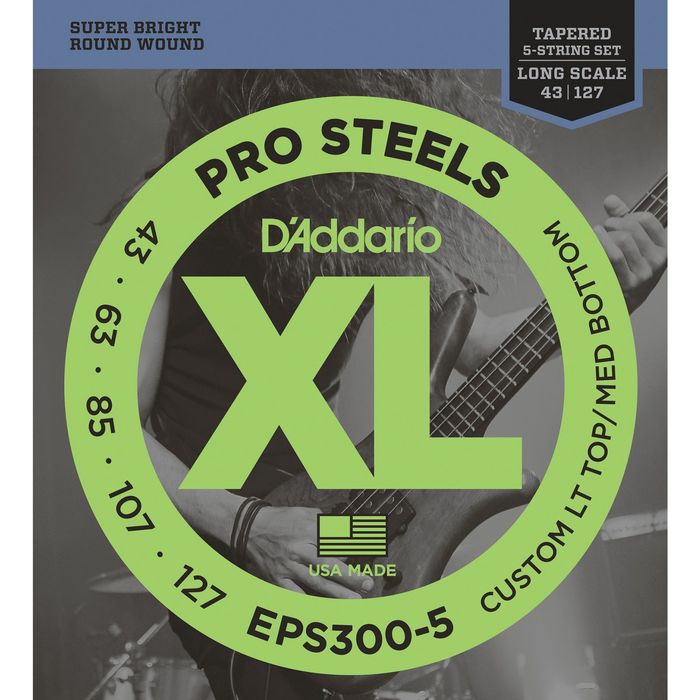 Комплект струн для 5-струнной бас-гитары D'Addario EPS300-5 ProSteels