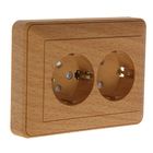 Розетка "W59" SchE RS16-255-88, 16 А, двухместная, скрытая, с з/к, цвет бук