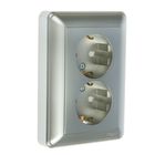 Розетка "W59" SchE RS16-255-48, 16 А, двухместная, скрытая, с з/к, цвет шампань