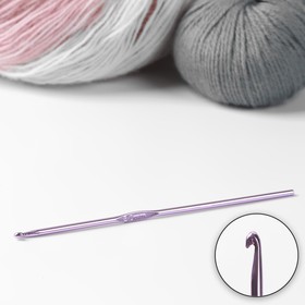 Крючок для вязания, d = 3 мм, 15 см, цвет розовый