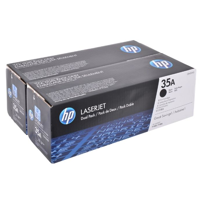 Тонер Картридж HP 35A CB435AF черный x2уп. для HP LJ P1005/P1006 (3000стр.)