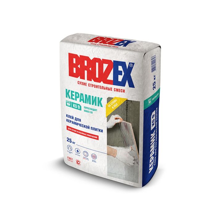 Клей для плитки Brozex КС- 9 &quot;Керамик&quot;, 25 кг