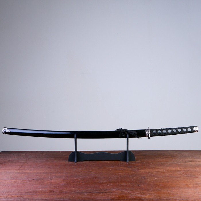 Souvenir weapon "katana on a stand", black scabbard with stains, 100 cm