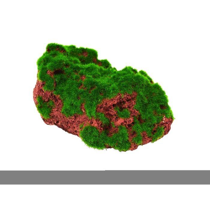 Декорация пластиковая Prime Камень с мхом большой 14х10.5х8см