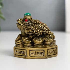 Нэцке полистоун бронза "Жаба на Ба-гуа" 5,8х5,8х6,6 см - фото 10601719