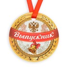 Медаль-магнит на ленте «Выпускник», d = 7 см - фото 4678885