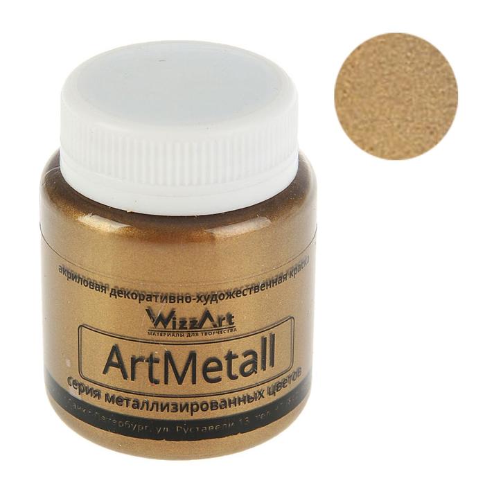 Краска акриловая Metallic 80 мл WizzArt Золото коричнево-светлое металлик WM4.80