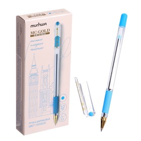 Ручка шариковая MunHwa MC Gold, резиновый грип, чернила голубые, узел 0.5мм