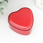 Шкатулка металл сердечко "Красное" 7,3х7х3,4 см - фото 6568918
