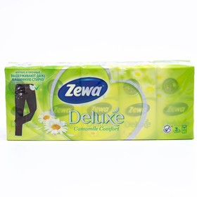 Носовые Платки Zewa Deluxe аромат ромашки 10шт.х10 упаковок
