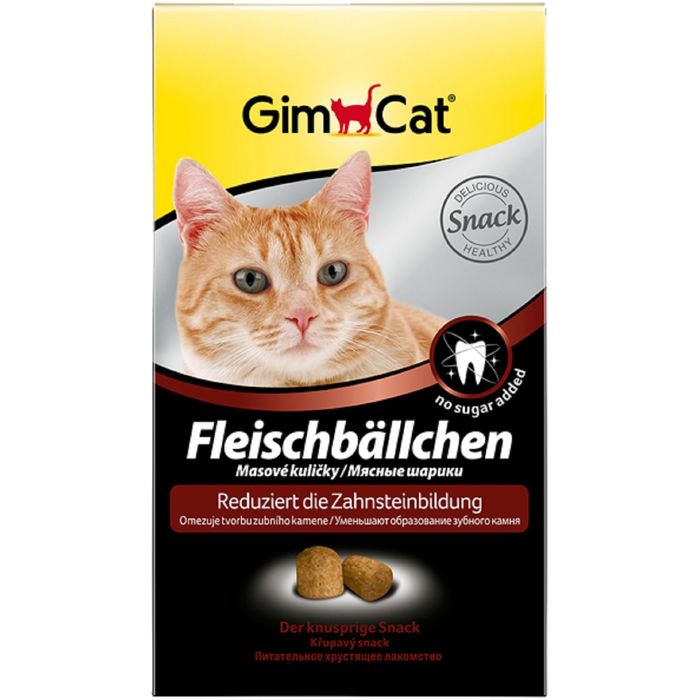 Шарики мясные Gimcat для очистки зубов кошек, 100 г