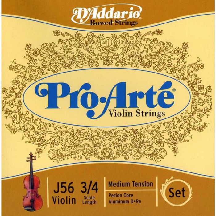 Струны для скрипки D'Addario J56-3/4M Pro-Arte, среднее натяжение