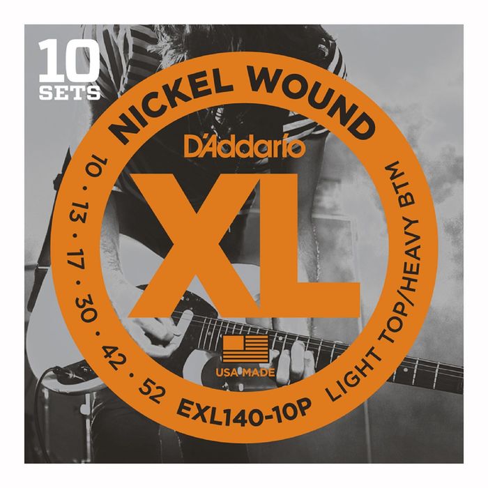 Струны для электрогитары D'Addario EXL140-10P Nickel Wound, Light Top/Heavy Bottom, 10-52