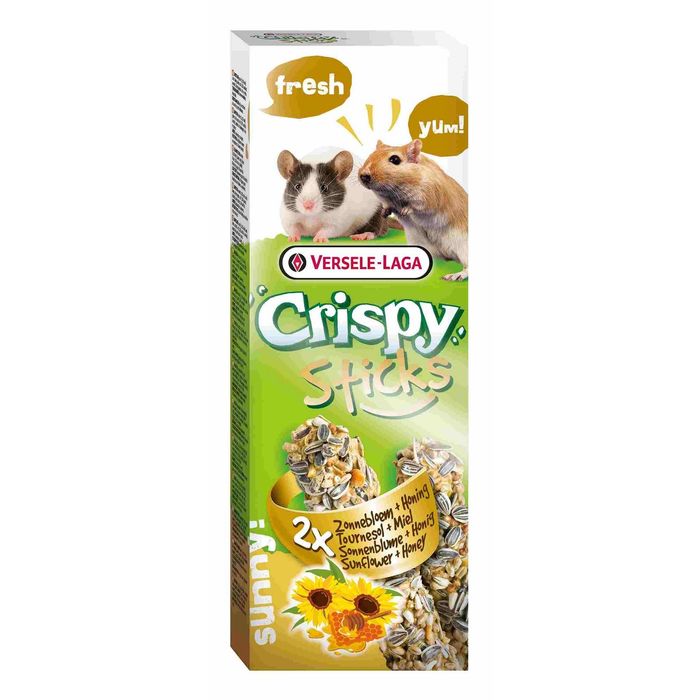 Палочки VERSELE-LAGA Crispy  для песчанок и мышей, с подсолнечником и медом, 2х55 г