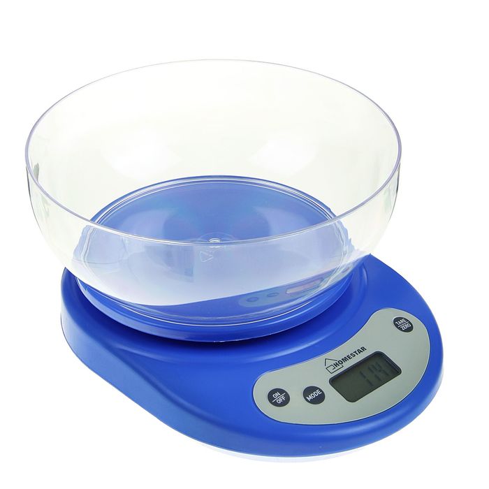 Весы кухонные HOMESTAR HS-3001, электронные, до 5 кг, автоотключение, голубые - фото 797763149