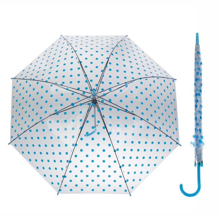 Зонт детский полуавтоматический &quot;Горошек&quot;, r=45см, цвет голубой