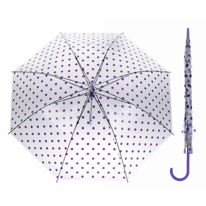 Зонт детский полуавтоматический &quot;Горошек&quot;, r=45см, цвет фиолетовый