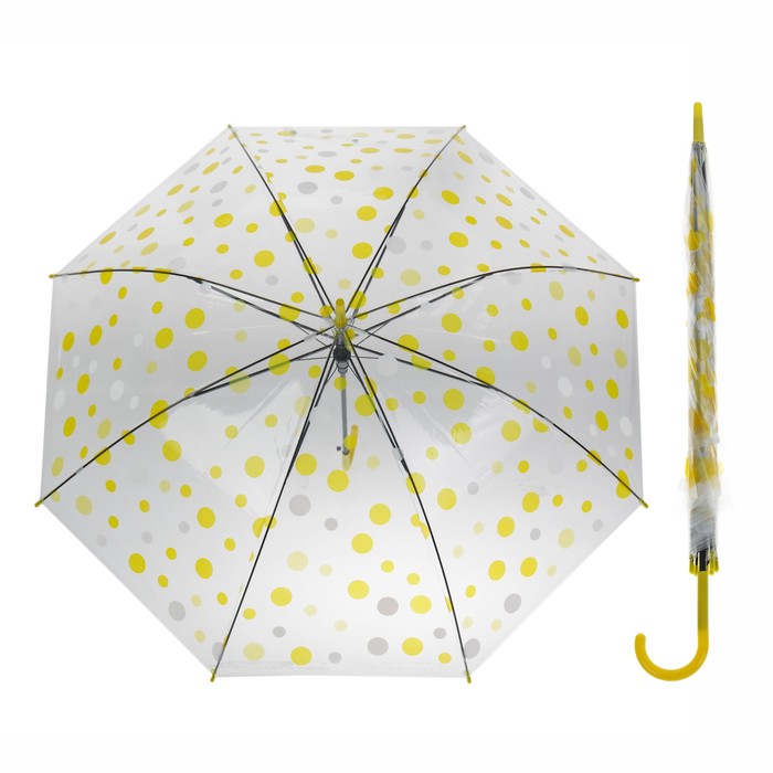 Зонт детский &quot;Горох&quot;, полуавтоматический, r=45см, цвет жёлтый