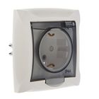 Розетка "Дуэт "SchE WDE000148, 16 А, скрытая, с з/к, шторки, с крышкой, IP44, цвет белый