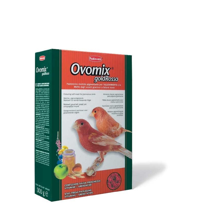 Корм комплексный/яичный Padovan OVOMIX GOLD Rosso для птенцов с красным оперением, 300 г