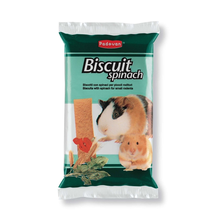 Лакомство Padovan  BISCUIT Spinach бисквиты со шпинатом для грызунов , 5*30г