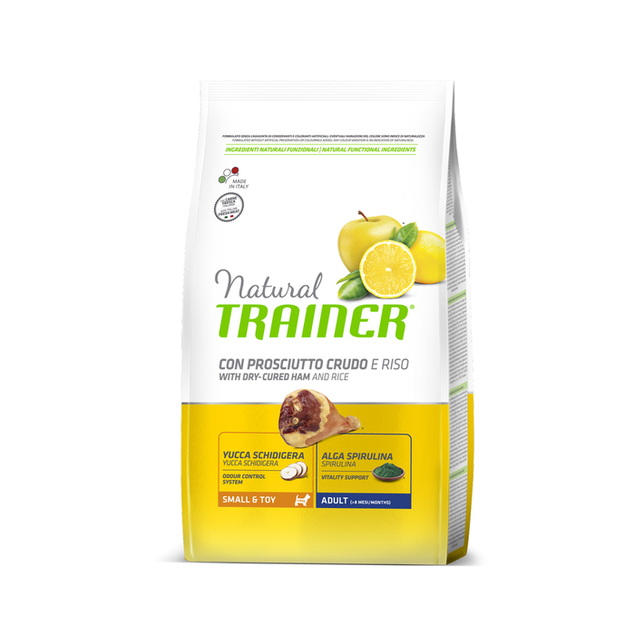 Сухой корм Trainer Natural Mini Adult сыровяленая ветчина/рис/маточное молочко, 800 г