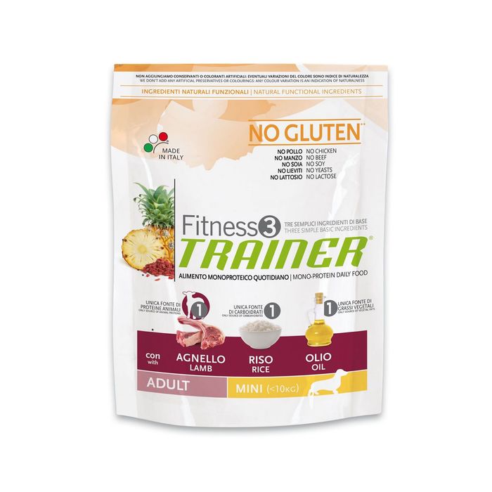 Сухой корм Trainer Fitness3 No Gluten Mini Adult Lamb and Rice без глютена, ягненок/рис, 800 г