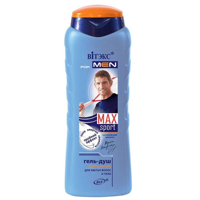 Гель-душа для волос и тела Bitэкс for men max sport, 400 мл