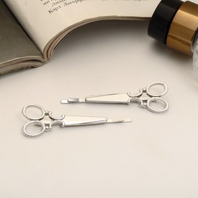 Невидимки для волос "Либерти" 6 см (набор 2 шт) ножницы, серебро