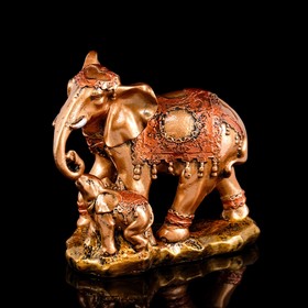 Копилка "Слоны семья", глянец, бронзовый цвет, 29 см, микс в Донецке