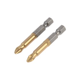 Биты ТУНДРА, намагниченные, сталь S2, 58-60 HRC, TiN, PH2 х 50 мм, 2 шт. 1414804