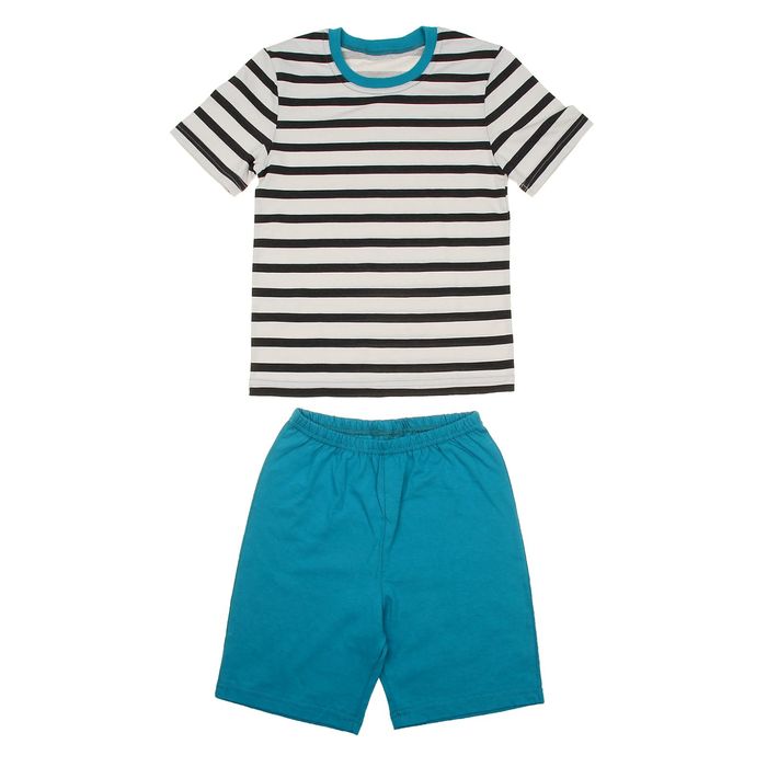 Пижама для мальчика &quot;Серия&quot;, рост 116 см (60), цвет серый/морская волна  УНЖ006001н
