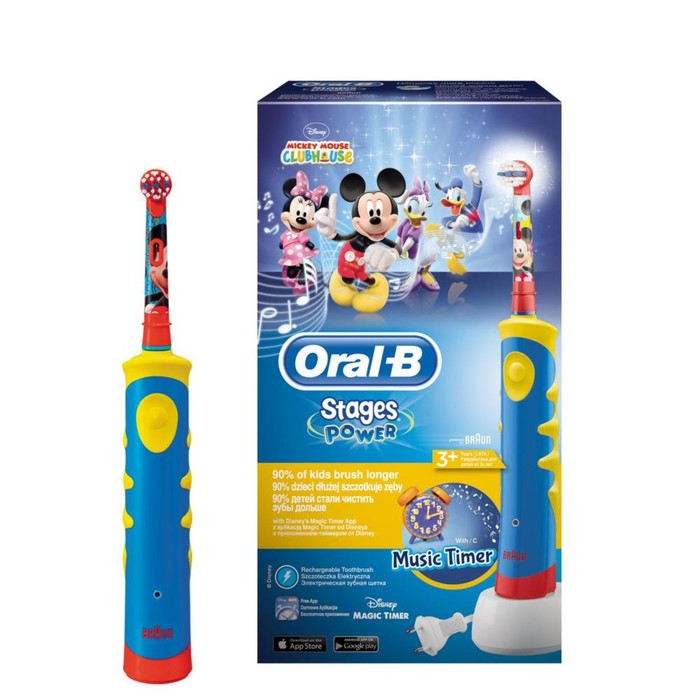 Электрическая зубная щетка детская Oral-B Mickey for Kids D10.513