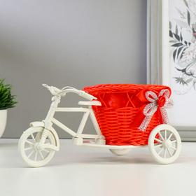 Корзина декоративная "Велосипед с красным вазоном", d=11.5 см в Донецке