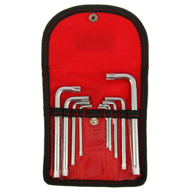 Набор ключей имбусовых MATRIX TORX 12312, Tamper,9 шт, T10-T50, CrV, короткие, сатин., чехол 1919805