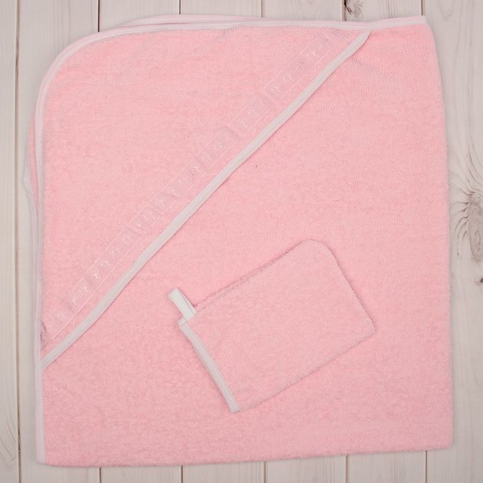 Комплект для купания (2 предмета), размер 100*100 см, цвет розовый М.711